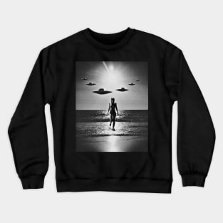 Woman and UFOS "Leader of the Pack" Art by Cult Class Crewneck Sweatshirt